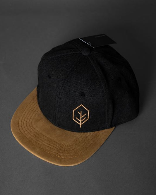 Suede Peak Embroidered Leaf Snapback