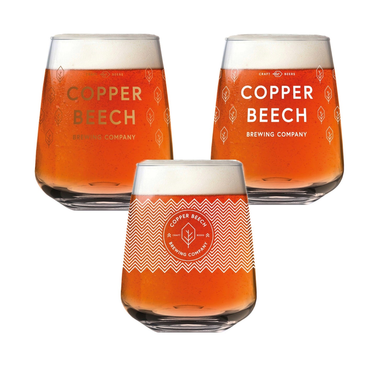 Copper Beech Branded Glassware